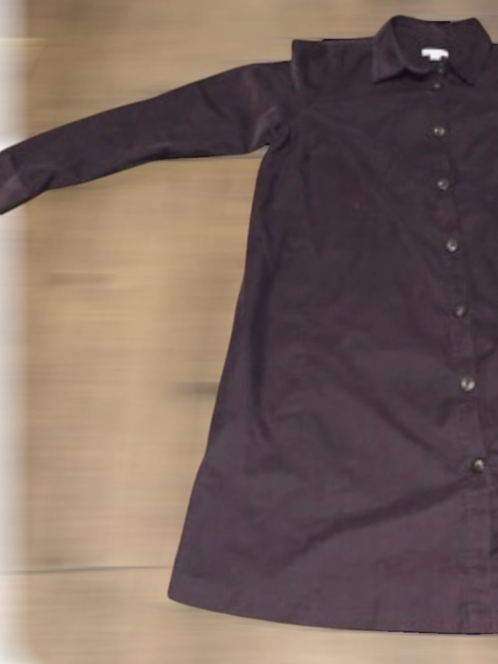 J. Jill Button-Front Dark Plum Tunic Corduroy  M